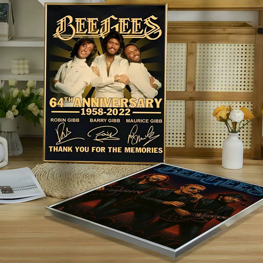 Bee Gees Band Poster Aufkleber Rastar Retro Wandkunst wasserfest für Wohnzimmer und Schlafzimmer, Mehrfarbig - Bild 5