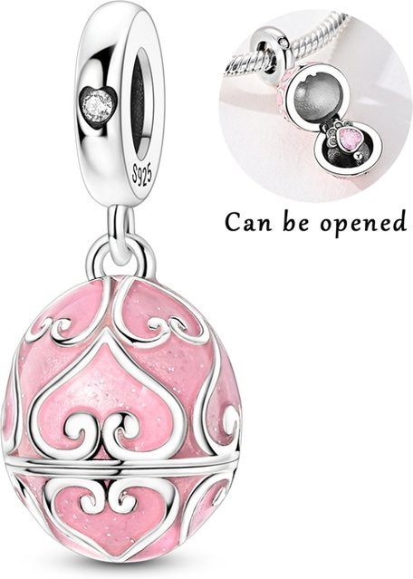 Parmuz Charm Anhänger 925 Silber, Zirkonia, Rosa, Damen - Bild 1