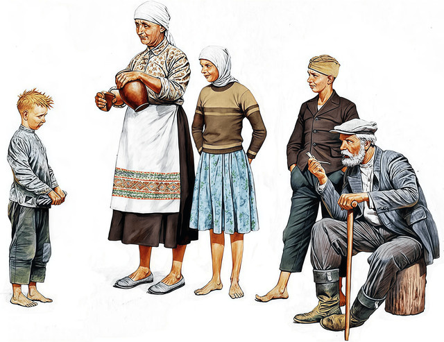 EVANOVM Präzisionsmodellbausatz zivile Familienmitglieder, Maßstab 1:35, unbemalt - Bild 1