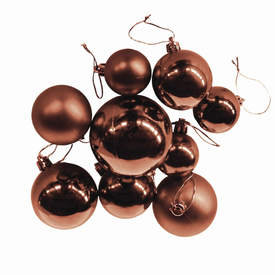 Lex Christbaumkugeln Braun 30 Stück aus Kunststoff als Weihnachtsdeko für deinen Baumschmuck - Bild 2