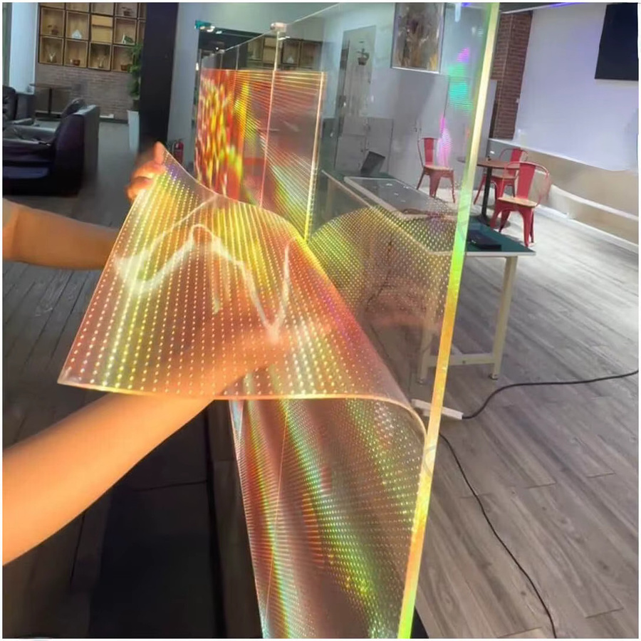 TLXT P6 LED flexibler Softfilm-Bildschirm für Innenräume, transparentes Glas-Display, B: 100 cm, H: 24 cm - Bild 2