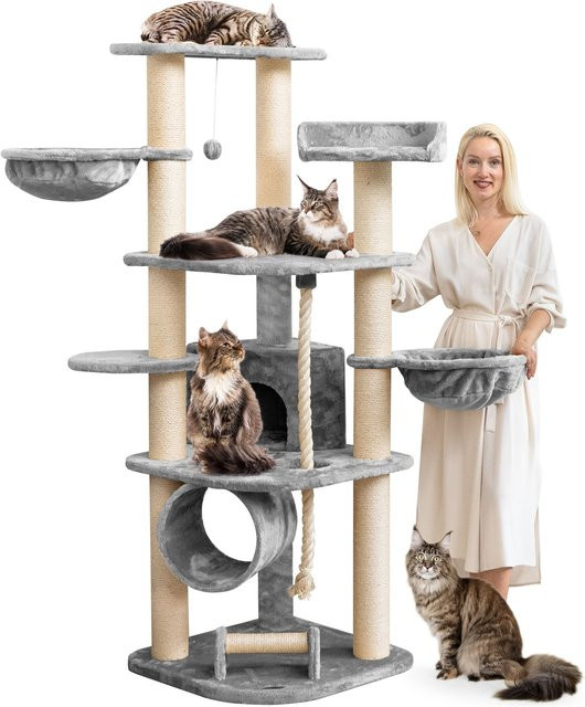 HAPPYPET Kratzbaum Parker XXL Stabil in Grau, Höhe: 171 cm - Bild 1