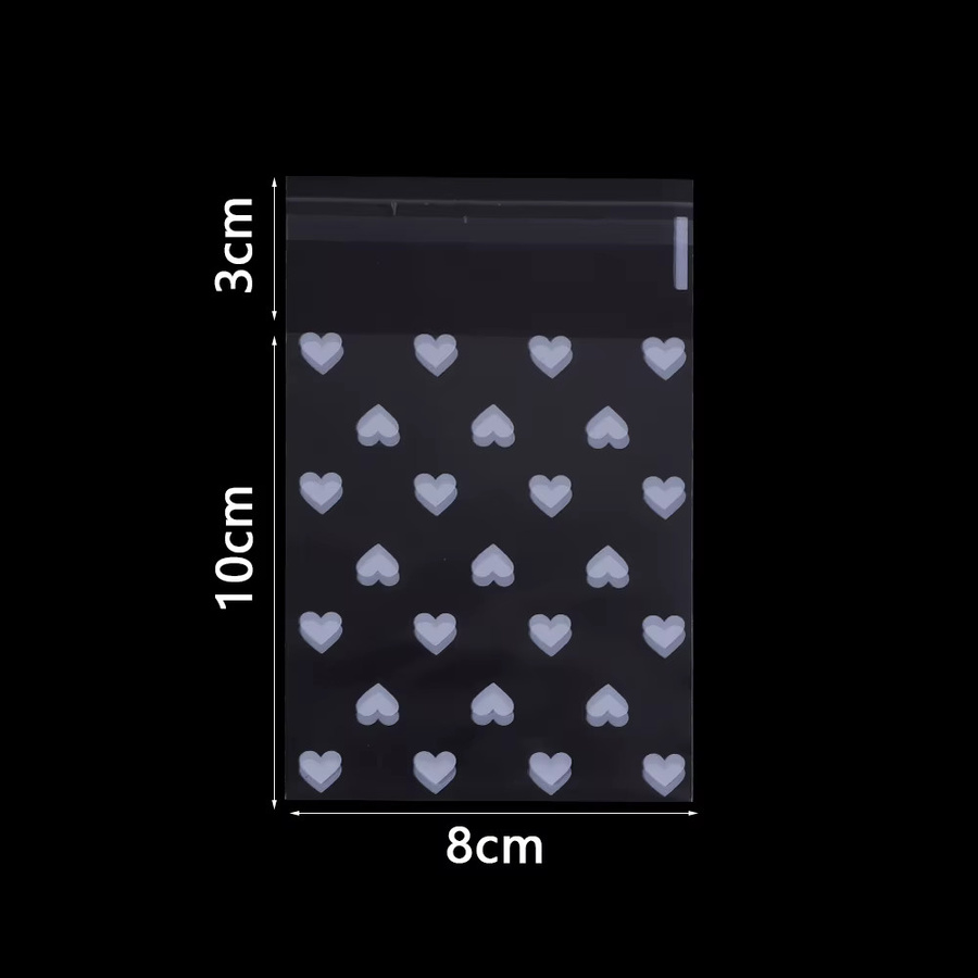 50 Stück Louleur transparente Herzform OPP-Verpackungsbeutel aus Kunststoff für Schmuck und Süßigkeiten - Bild 2