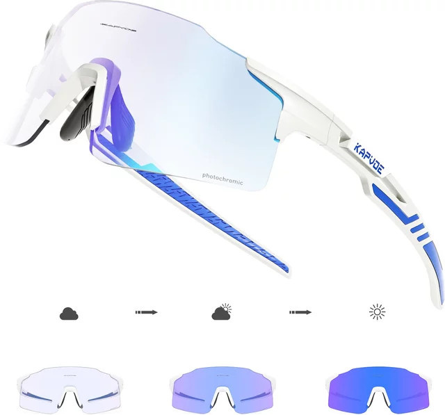 Kapvoe Sportsonnenbrille, Herren, Wrap, rot, blau, Kunststoff - Bild 1