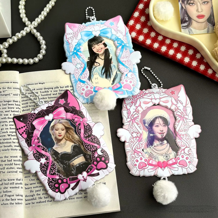 Katzen Fotokartenhalter aus PVC in Schwarz als Kpop Idol Foto Schutzhülle und Anhänger-Displaykartenetui - Bild 5