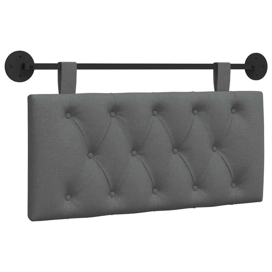 vidaXL Hängendes Kopfteil aus Stoff in Dunkelgrau, Modernes Polsterteil für das Schlafzimmer, Breite: 90 cm, Höhe: 55 cm, Tiefe: 7 cm - Bild 2