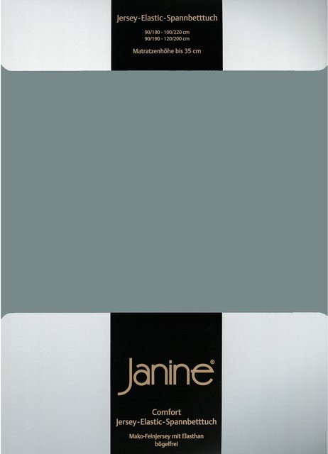 Janine Spannbetttuch Elastic Jersey aus Baumwolle in Grau - Bild 1