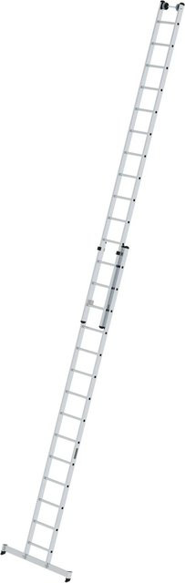 PROREGAL Sprossen-Schiebeleiter 2-Teilig mit Traverse in Silber, 2 x 14 Sprossen - Bild 1