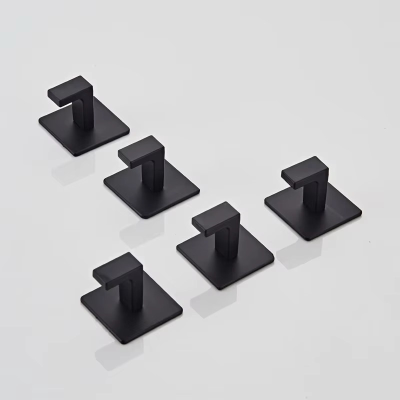 Selbstklebende Wandhaken aus Kunststoff in Schwarz für Küche, Bad und Flur - Bild 3