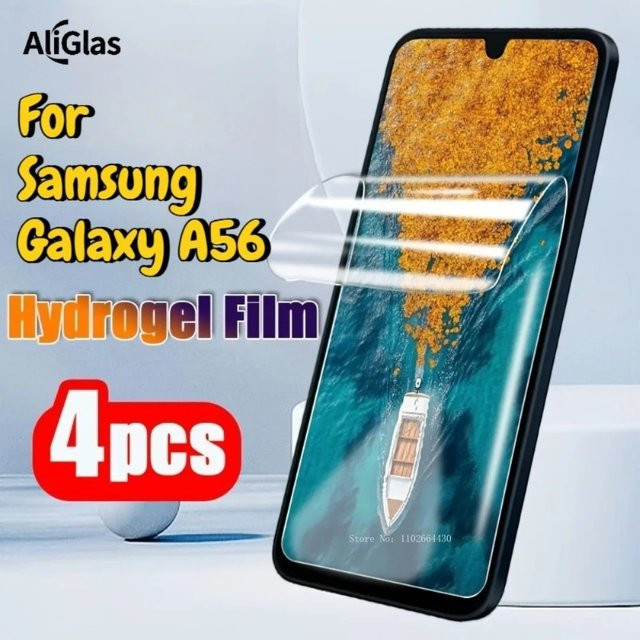 4 Stück hochauflösende Hydrogel-Displayschutzfolien für Samsung Galaxy A56, glänzende TPU-Folie, transparent - Bild 1