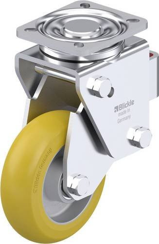 Blickle LHF-ALTH 125K-1-FA-CO Stahlblech-Lenkrolle in Silber und Gelb mit 125 mm Rad-Durchmesser und 350 kg Tragfähigkeit - Bild 1