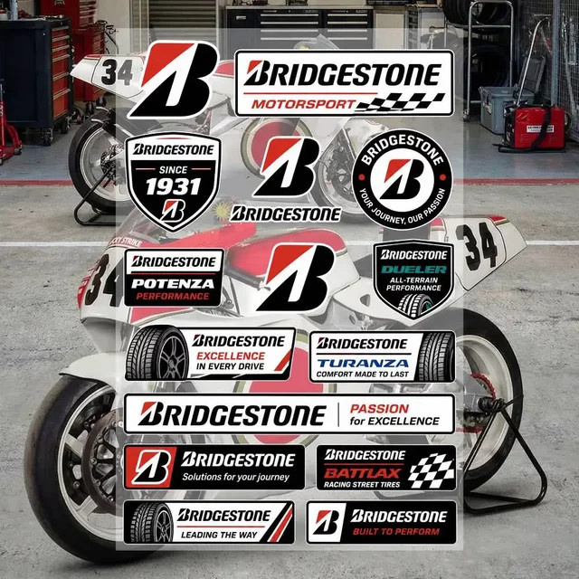 Bridgestone Graffiti Aufkleber aus wasserfestem PVC in Multicolour für Auto, Motorrad, Skateboard oder Helm - Bild 1