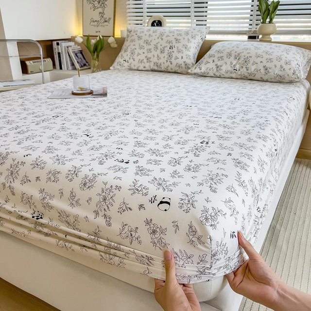 Spannbettlaken aus gewaschener Baumwolle für Single Bed, B/B: 120 x 200 cm - Bild 1