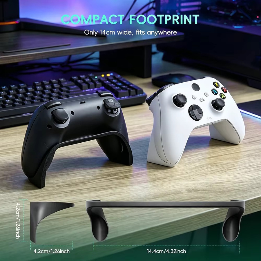 Data Frog Universeller Controller-Ständer für PS5, Xbox Series X S, PS4 und Switch, Gamepad-Halterung für den Schreibtisch, Schwarz/Weiß - Bild 5