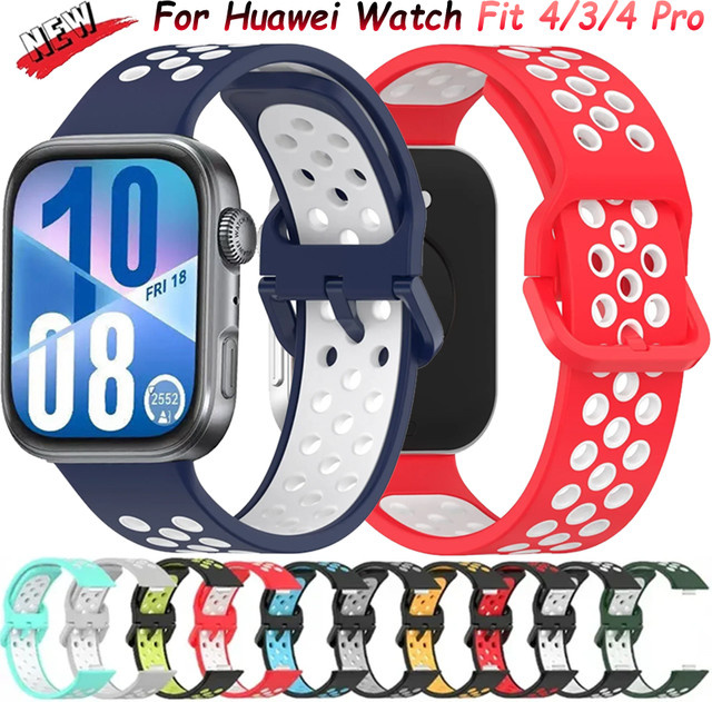 Huawei Uhrenarmband Silikon, Schwarz, Huawei Watch Fit 4/4 Pro/3 - Bild 1