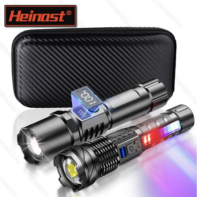 Heinast LED-Taschenlampe mit wiederaufladbarem Akku in Schwarz für Outdoor, Camping und Garten - Bild 1