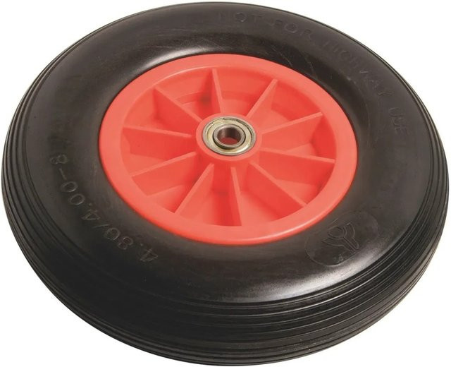 OBI Pannensicheres Rad mit Kunststofffelge und Rillenprofil, Durchmesser: 400 mm, Tragkraft: 100 kg, Rot-Schwarz - Bild 1