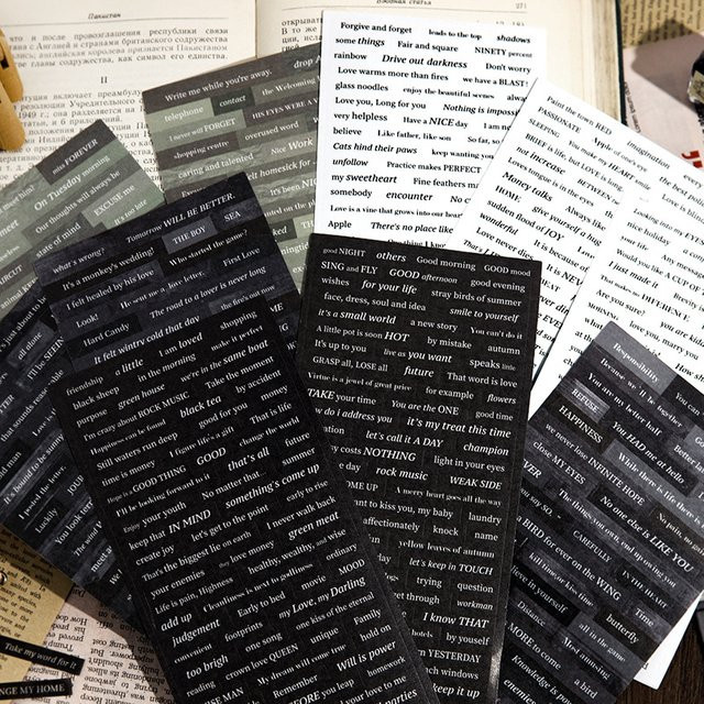 Nameless Aufkleber Liebesbrief Serie in Retro-Collage-Optik mit englischem Text, Mehrfarbig - Bild 1