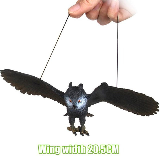 Gracy Adler Figur zur Vogelabwehr in Schwarz aus PVC, hängendes Ornament für den Garten, Höhe: 22 cm - Bild 1