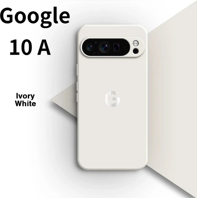 Stoßfeste Flüssigsilikon-Handyhülle mit Kameraschutz für Google Pixel 10A, 9 ProXL, 8 und 7 Pro in Weiß, mattes Design - Bild 1