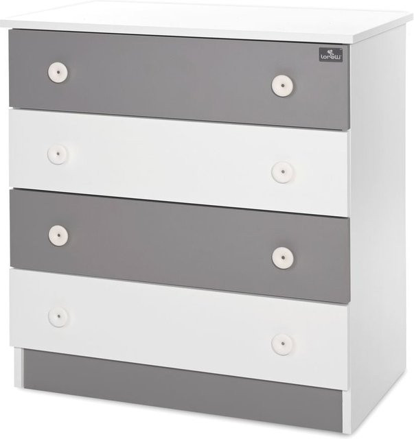 Lorelli Kommode Dresser mit 4 Schubladen für Kinderzimmer und Babyzimmer, Weiß/Grau, B/T/H: 81 x 50 x 86 cm - Bild 1