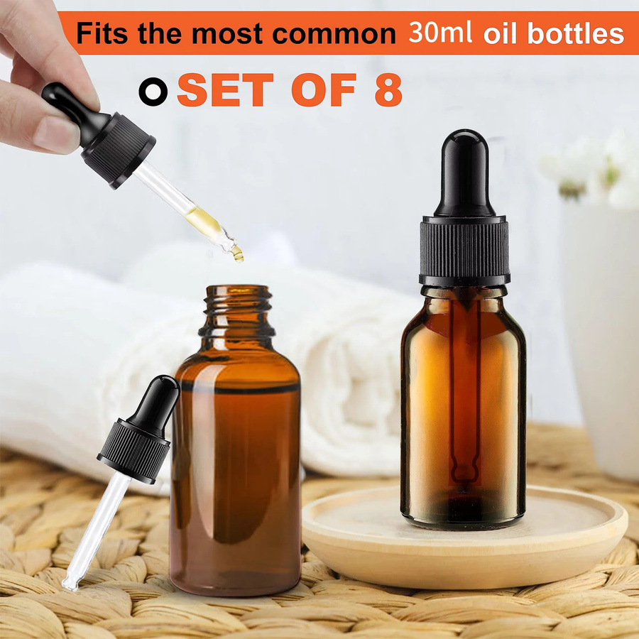 vvocci Glas-Tropfflaschen für ätherische Öle, 8er-Pack, 30 ml - Bild 5