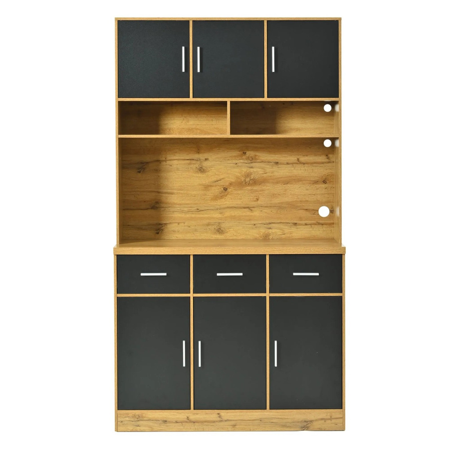 okwish Buffet in Schwarz mit LED-Beleuchtung und App-Steuerung, modernes Sideboard mit verstellbaren Einlegeböden, B/T/H: 100 x 40 x 180 cm - Bild 2