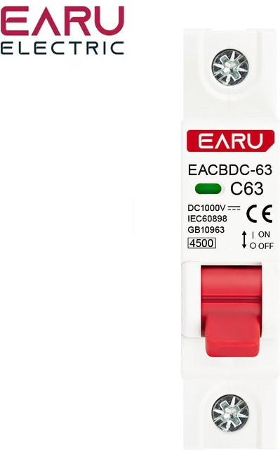 EARU Solar-Mini-Leitungsschutzschalter DC 1000V MCB für Photovoltaik PV mit Überlastschutz - Bild 1