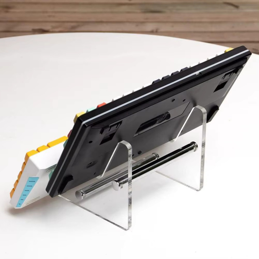 CUJMH 2-stufiger Tastatur-Display-Ständer aus transparentem Acryl, abnehmbarer mechanischer Tastaturständer für deinen Computer, Schwarz - Bild 3