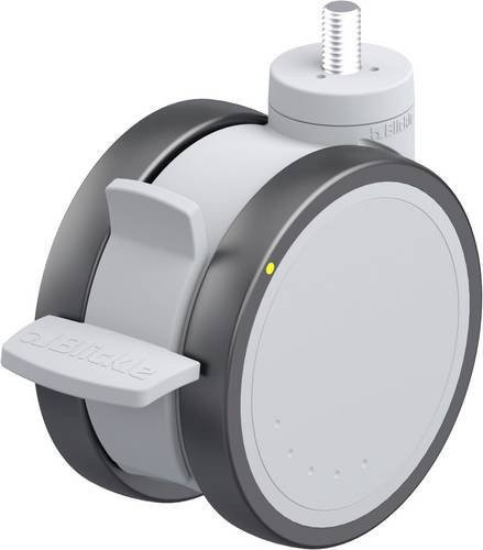 Blickle Kunststoff-Doppelrolle LKDGH-PATH 125K-FI-ELS-GS12 in Grau und Silber mit einem Rad-Durchmesser von 125 mm und einer Tragfähigkeit von maximal 125 kg - Bild 1
