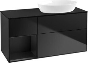 V&B Waschtischunterschrank Finion mit Wandbeleuchtung, Blau lackiert, Breite: 120 cm, Tiefe: 50,1 cm, Höhe: 50,1 cm - Bild 1
