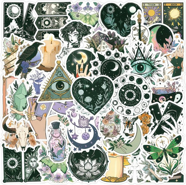 Kpustyle Supernatural Magic Art Graffiti Aufkleber Multicolor für Laptop und Kühlschrank Dekoration - Bild 1