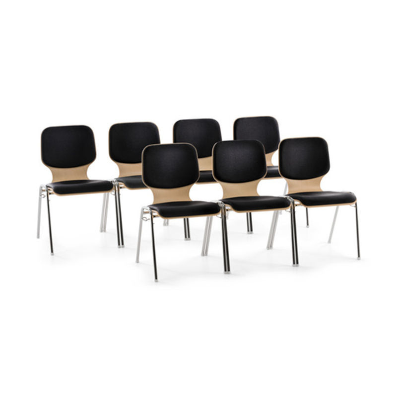 Mayer Sitzmöbel Stapelstuhl modern schwarz mit Buchenholz und Metallgestell B/T/H: 53 x 50 x 82 cm - Bild 2