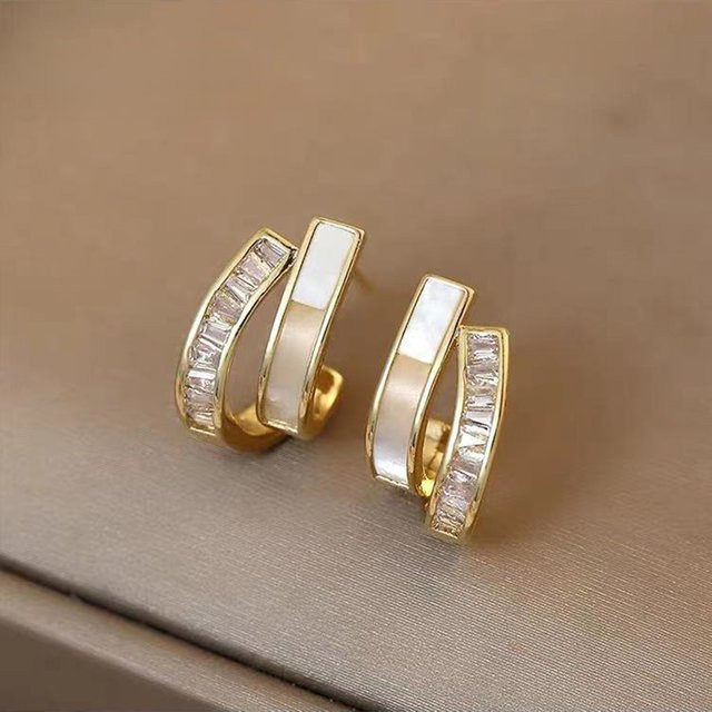 DREJEW Ohrringe, Metall, Gold, Zirkonia, Damen - Bild 1