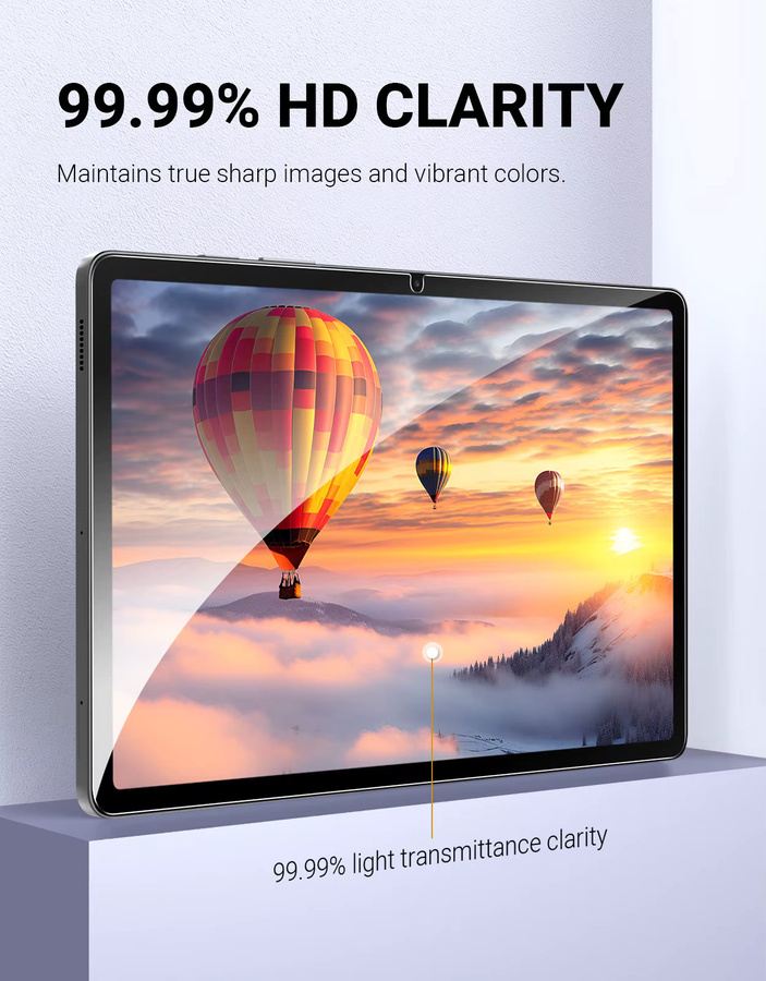 2er-Pack gehärtete Displayschutzfolie für Samsung Galaxy Tab S11, S10 Lite, S10 FE, S9 FE 5G und S9 in Transparent mit 9H Härte und hoher Auflösung - Bild 3
