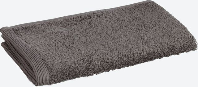 NKD Frottee-Gästetuch aus Baumwolle in Anthrazit Grau mit Bordüre und Aufhängeschlaufe, Breite: 30 cm, Höhe: 50 cm - Bild 1