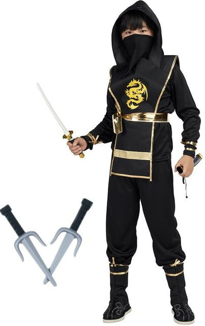 Ninja Kostüm Verkleidung, Schwarz, ab 10 Jahre - Bild 1