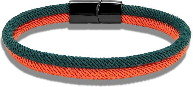 YULIN Armband, zweireihig, Edelstahl, Schwarz, Unisex, 23cm - Bild 1