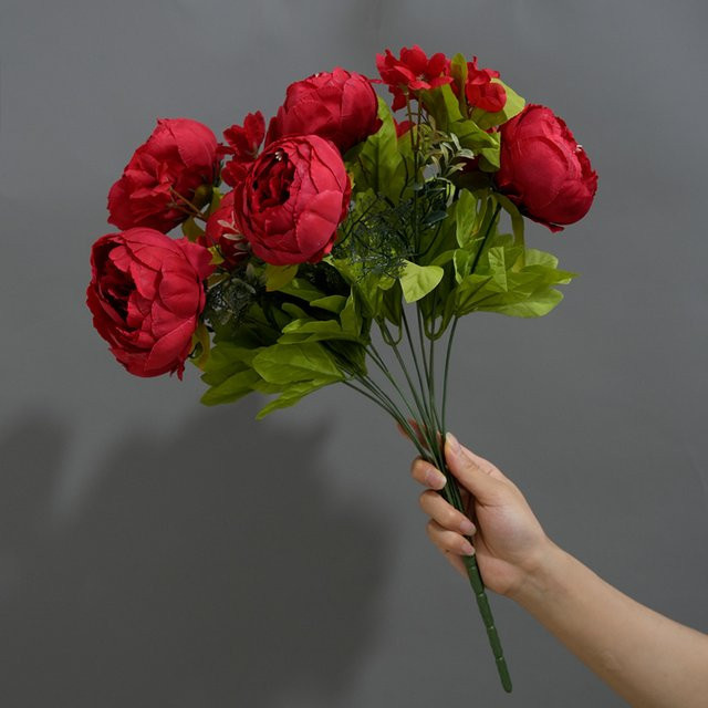 WQNJIN Seidenblumen Pfingstrosen als künstliches Blumenbündel für Hochzeit und Wohnzimmer Dekoration - Bild 1