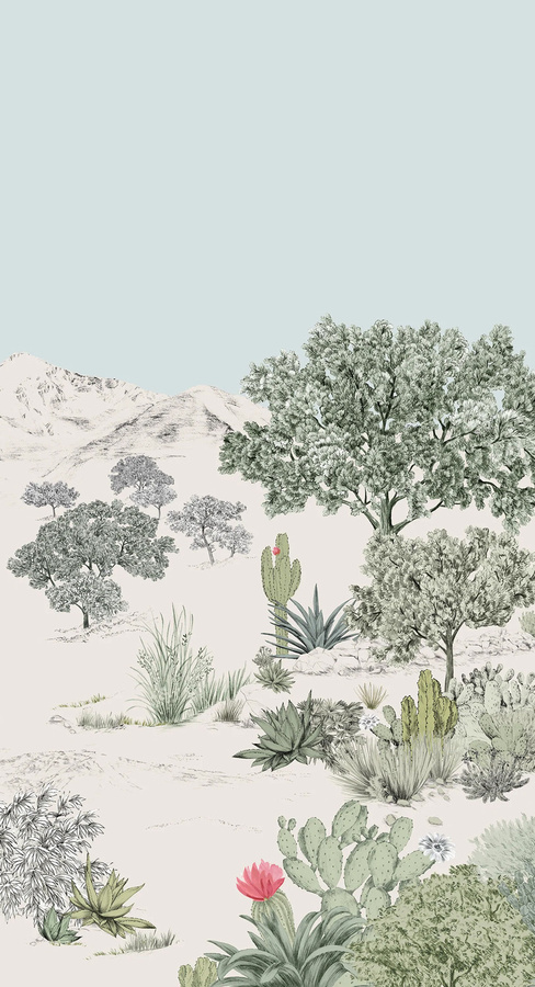 Isidore Leroy Wandbild Mural Succulentes Pastel in Grün und Multicolour, Panel A - Bild 1