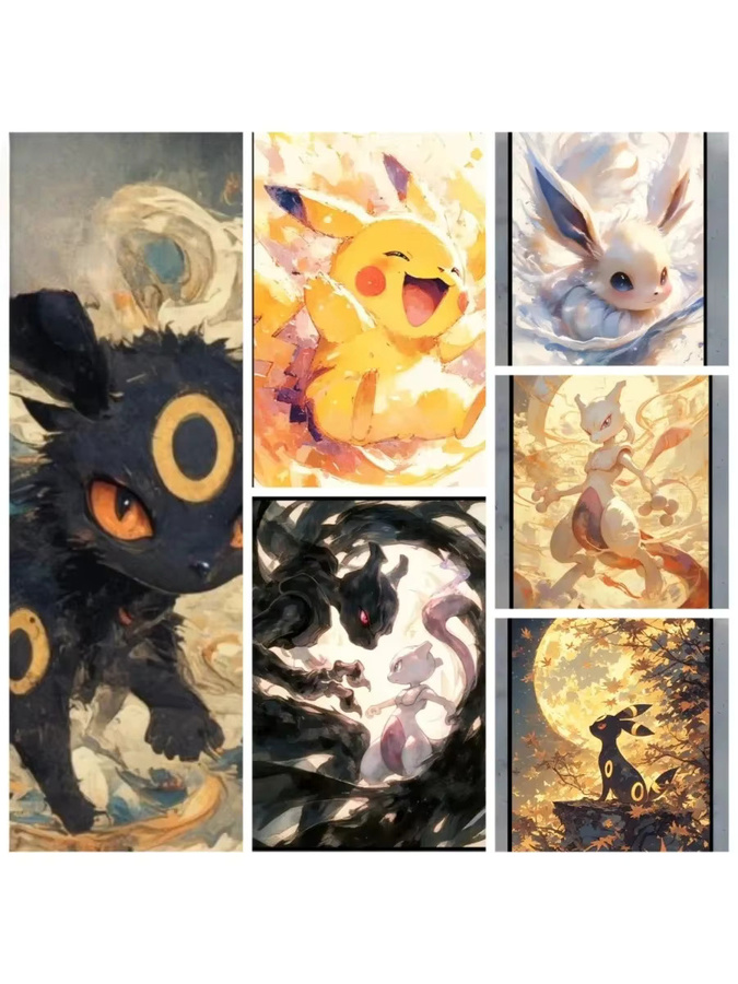 KAYOU Ölgemälde nach Zahlen mit niedlichem Cartoon-Pikachu als moderne Heimdekoration für Wohnzimmer und Schlafzimmer - Bild 2