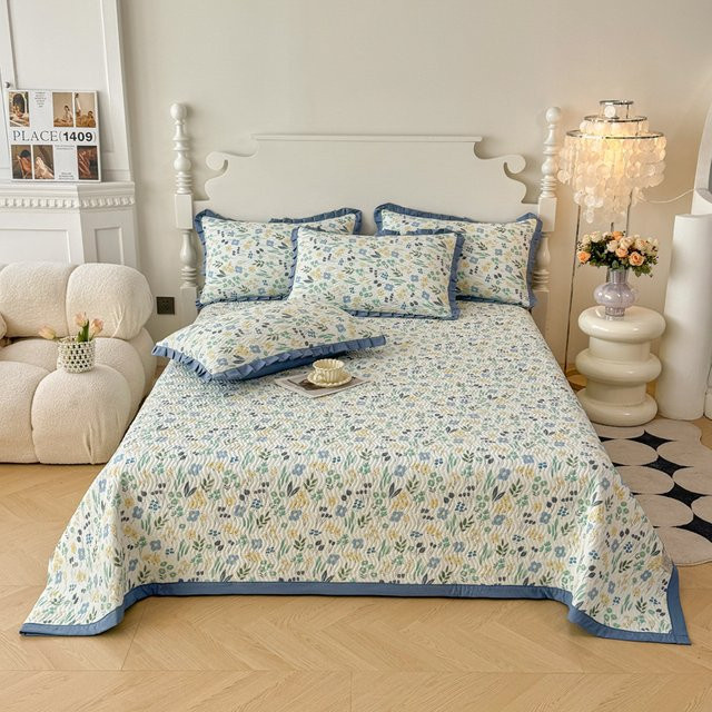 Sezona Gesteppte Tagesdecke mit Blumendruck in Multicolour für Erwachsene und Kinderzimmer, B/B: 250 x 230 cm - Bild 1