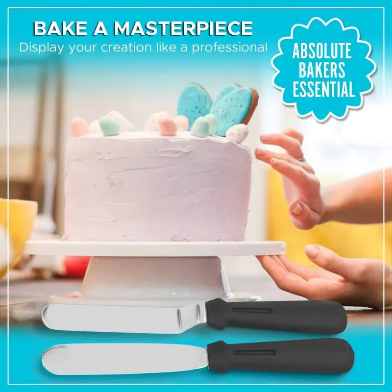 SONGKANGLING 6-teiliges Kuchendekorationsset in Weiß mit Kuchendrehteller, Spatula und Zubehör für Zuckerguss - Bild 2