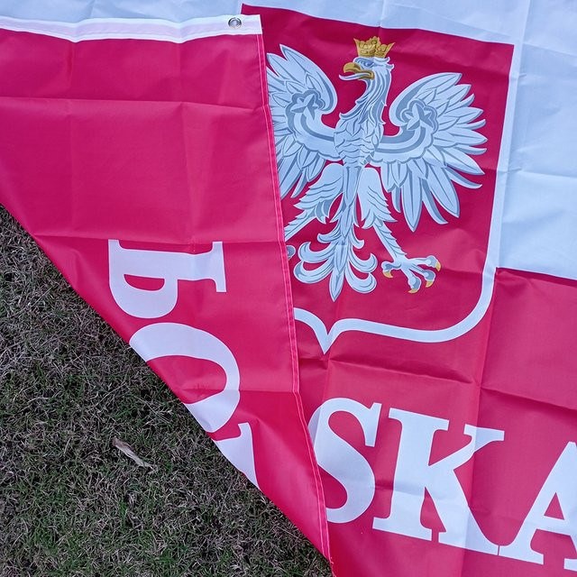 Aerlxemrbrae Flagge Republik Polen mit Adler, Weiß-Rot, B/H: 90 x 150 cm - Bild 1