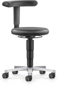 bimos ESD Hocker mit Rollen und Flex-Stütze in Schwarz aus Kunstleder und Aluminium, Sitzhöhe: 45,0 - 65,0 cm - Bild 1