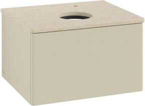 V&B Waschtischunterschrank Antao mit integrierter Beleuchtung, Grau lackiert, B/T/H: 60 x 36 x 50 cm - Bild 1