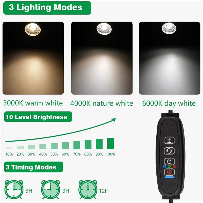 Teetealy USB LED Pflanzenbeleuchtung Schwarz, dimmbare 5W Uplight-Spotlampe für den Innenbereich - Bild 3