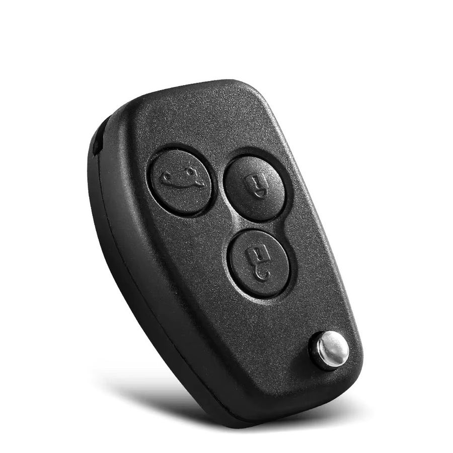 KEYYOU Modifiziertes Autoschlüsselgehäuse für Renault Dacia Modus Logan Clio Espace Nissan, 2/3BTN Klapp-Fernbedienungsgehäuse, Schwarz - Bild 3