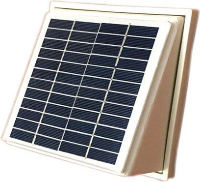 MANANASUN Solar Wandventilator aus Kunststoff mit bürstenlosem DC-Motor, Weiß, Durchmesser: 10 cm - Bild 1