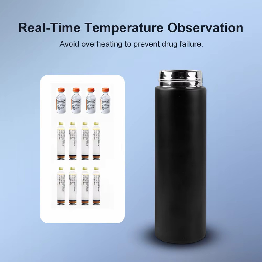 SALORIE Tragbare Outdoor-Insulin-Kühlbox mit Temperaturanzeige in Schwarz - Bild 3